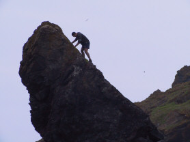 Pic of Paul on rock at Kynance
